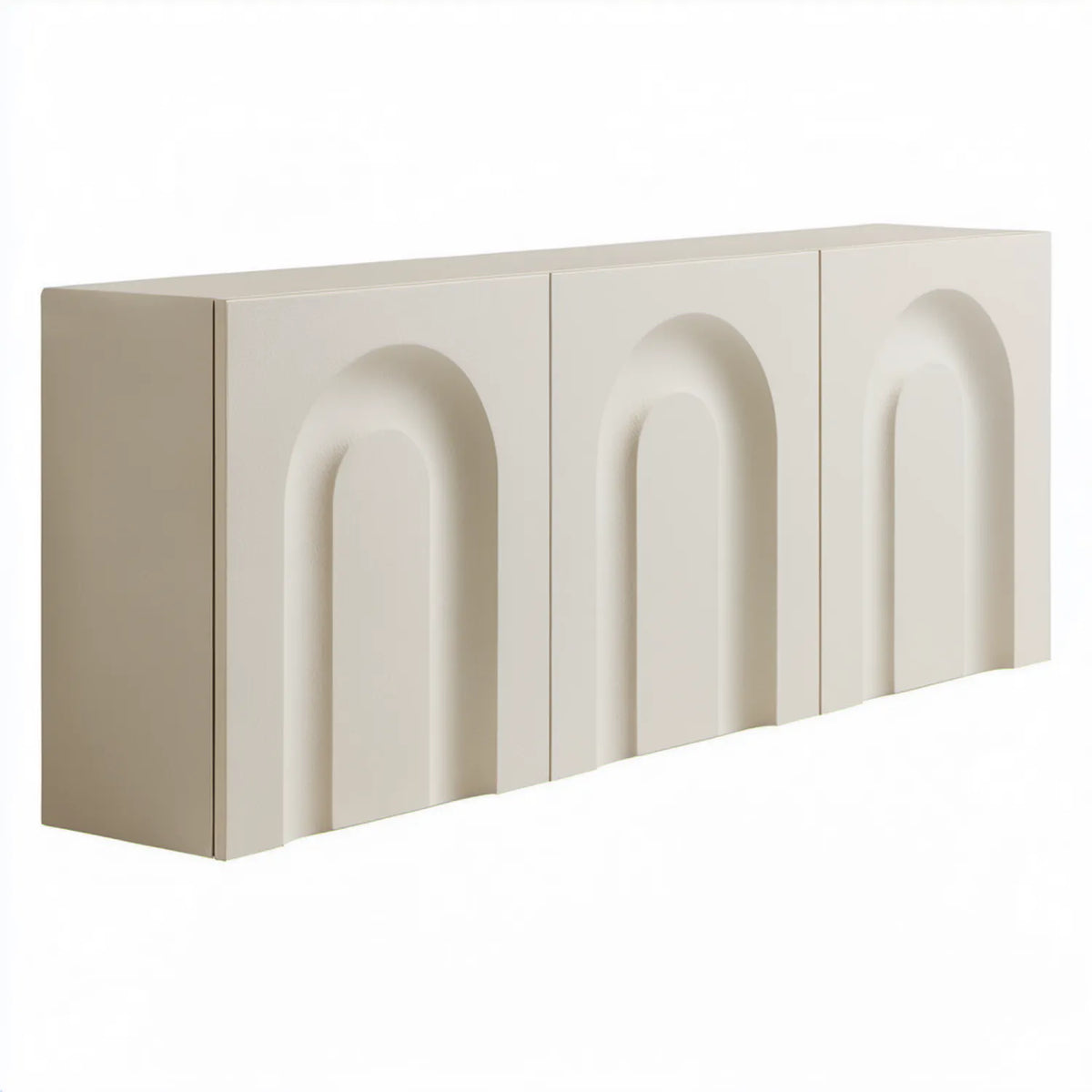 Kremowa komoda z MDF z frezowanymi frontami, 180 x 40 x 80 cm
