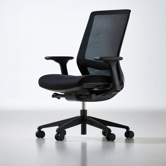 Ergonomiczne krzesło obrotowe z wysokim oparciem siatkowym, czarne, 65 x 65 x 116–126 cm