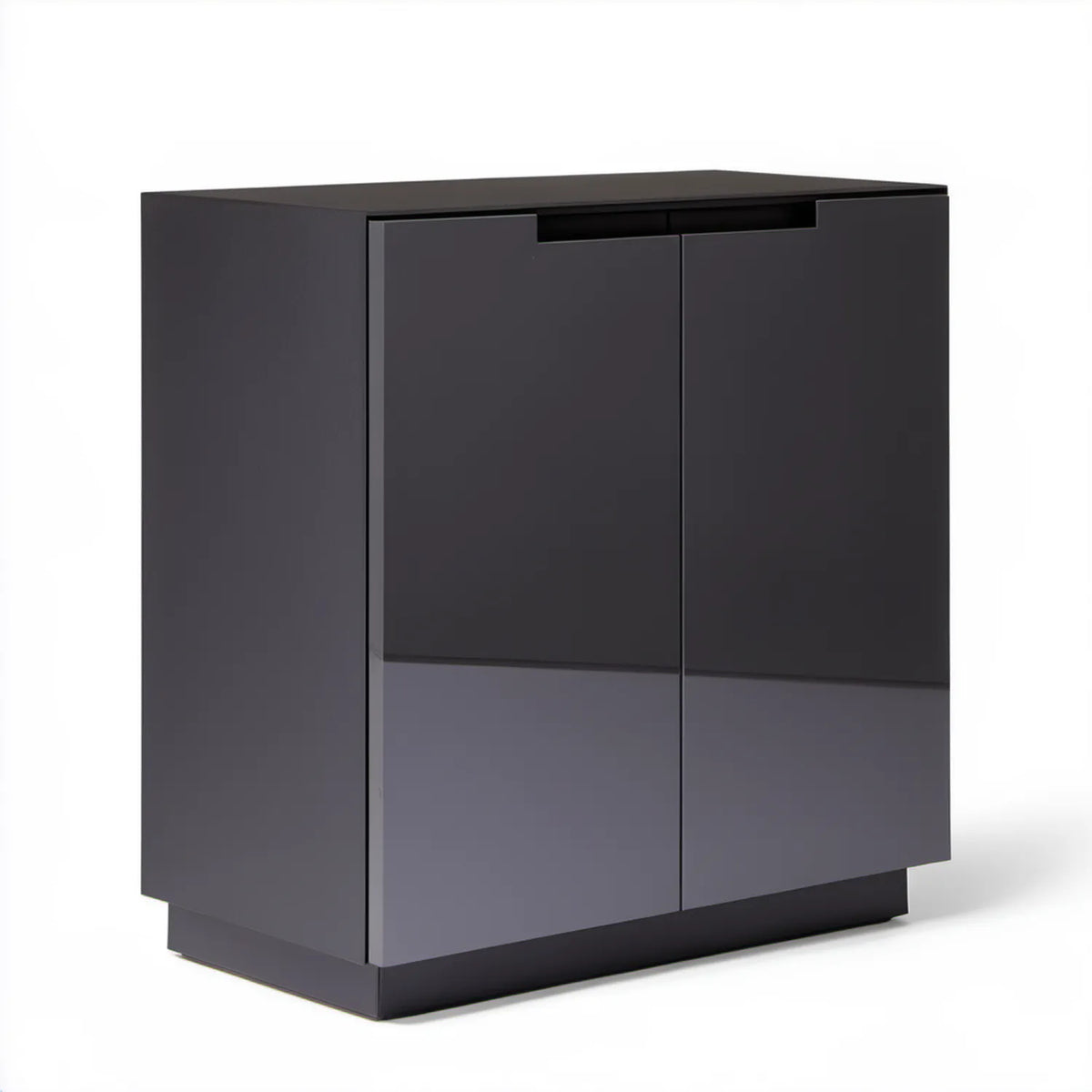 Czarna szafka MDF z połyskującymi frontami 80 x 40 x 90 cm