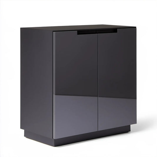 Czarna szafka MDF z połyskującymi frontami 80 x 40 x 90 cm